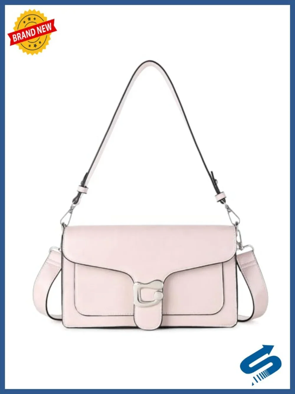 Women's Leather Crossbody Bag with 2 Straps, Large Capacity Shoulder Purse